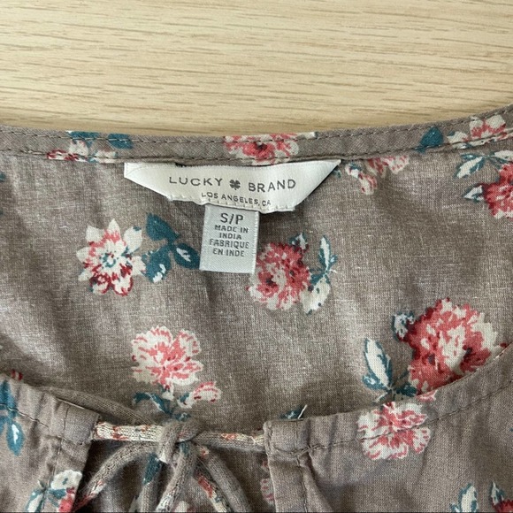 Lucky Brand Crochet Lace Floral Puff Sleeve Blouse - Picture 6 of 12